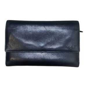 Black Smooth Leather Long Tri-Fold Wallet | TUMI
